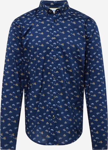 SCOTCH & SODA Slim Fit Hemd 'Ditsy in Blau: predná strana