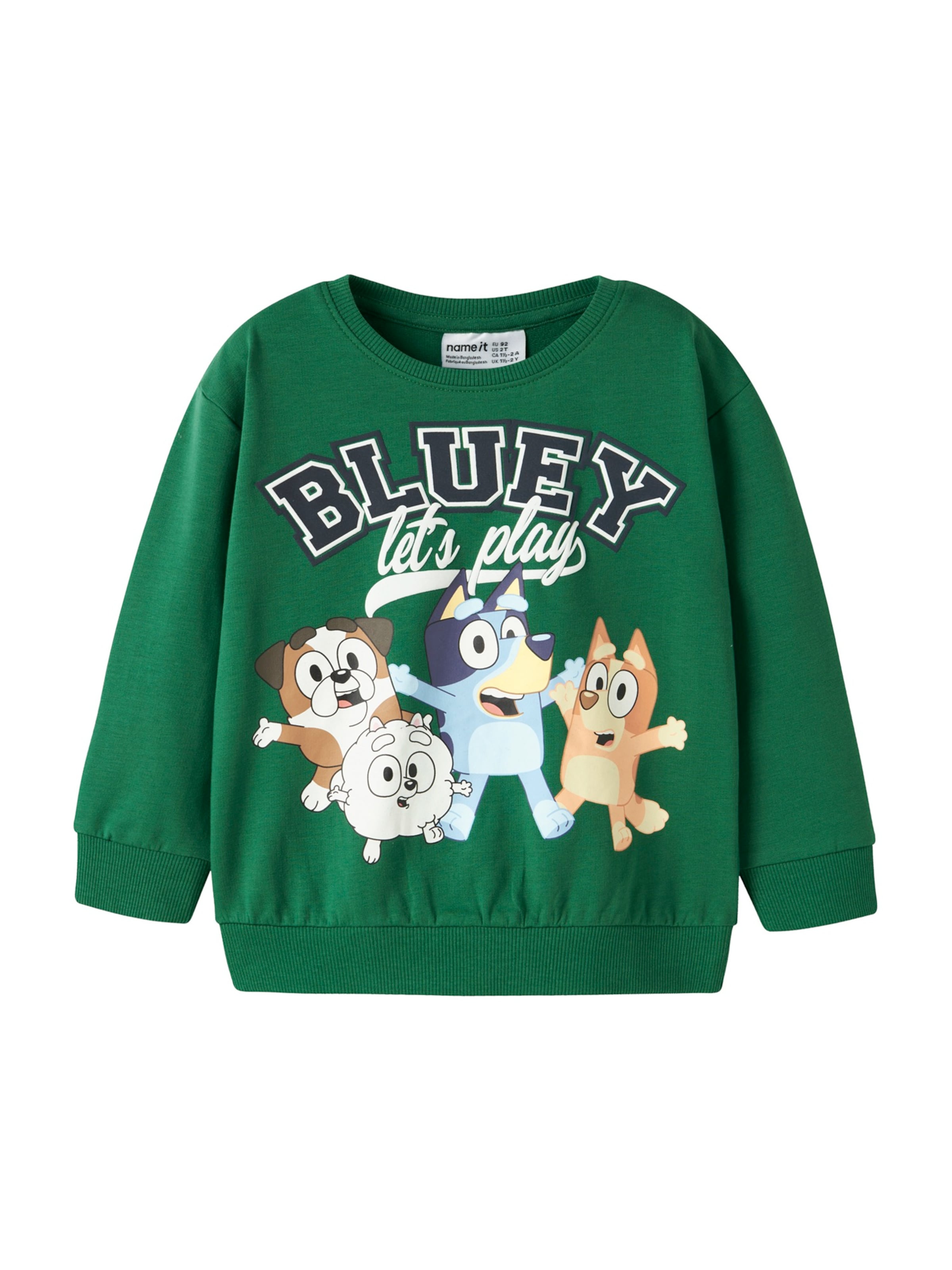 NAME IT - Sweatshirt 'NMMJUST BLUEY' em verde: frente