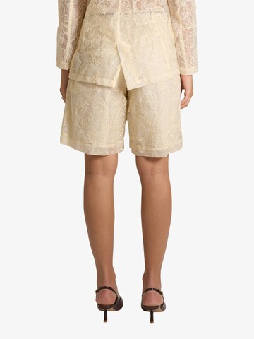 SOUVENIR Wide leg Pleat-Front Pants in Beige
