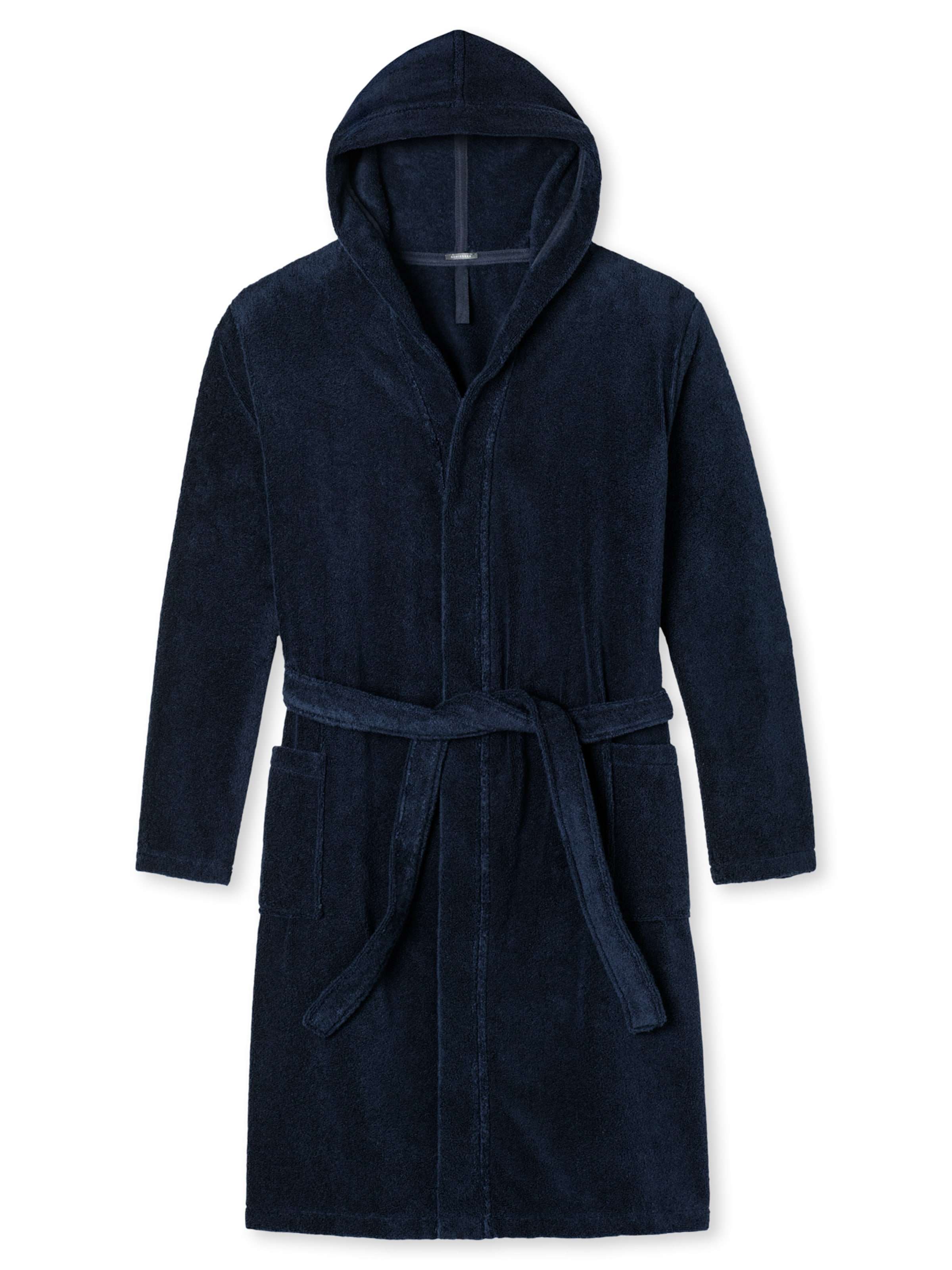 SCHIESSER Bathrobe long ' Essentials ' in Blue: front