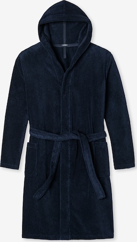 SCHIESSER Long Bathrobe ' Essentials ' in Blue: front