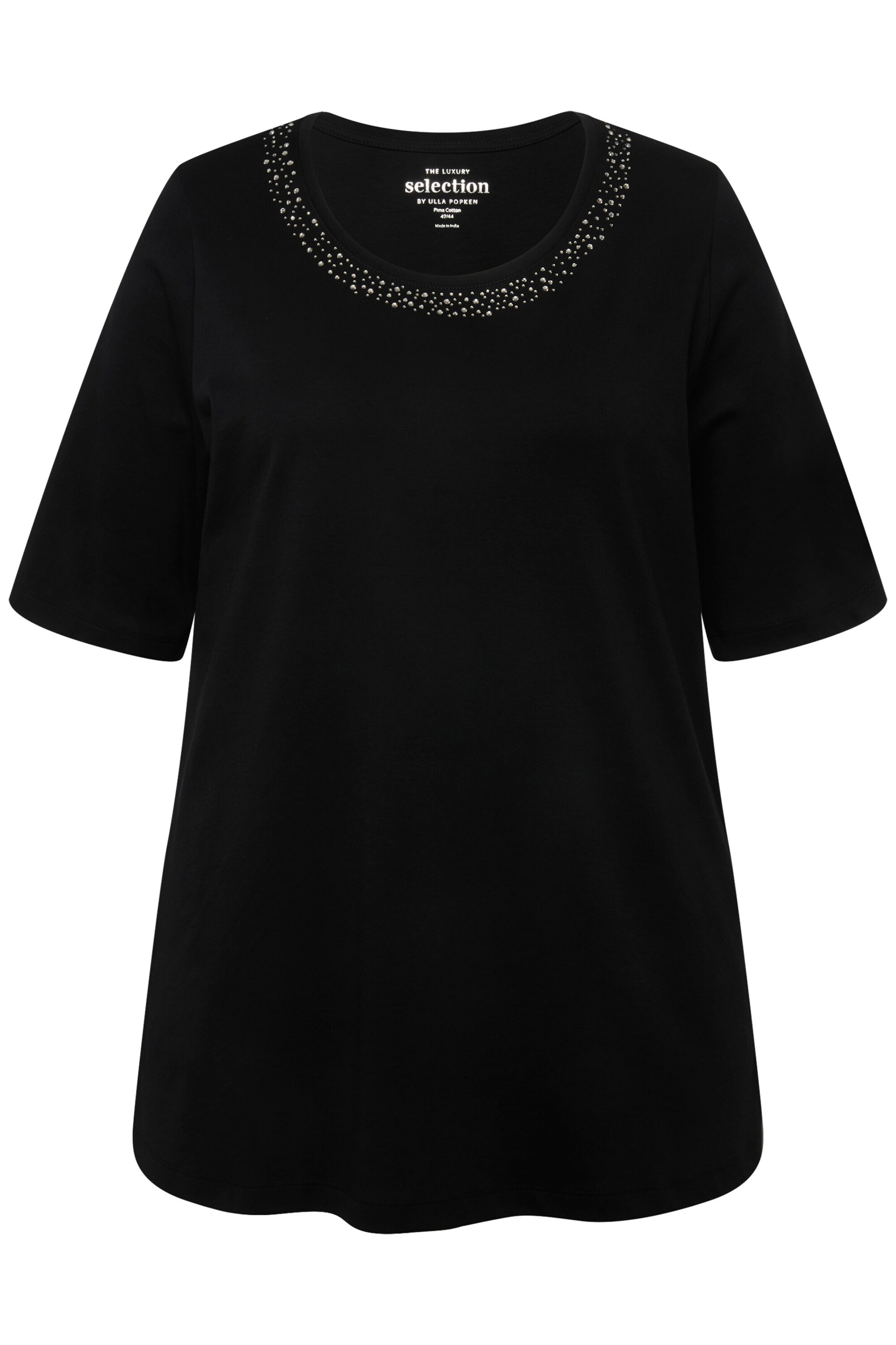 T-shirt Ulla Popken en noir : devant