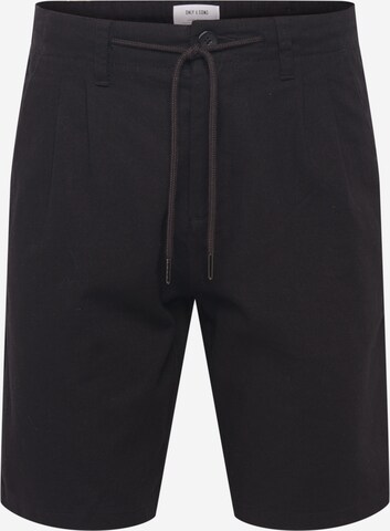 Regular Pantalon à pince 'ONSLEO' Only & Sons en noir : devant