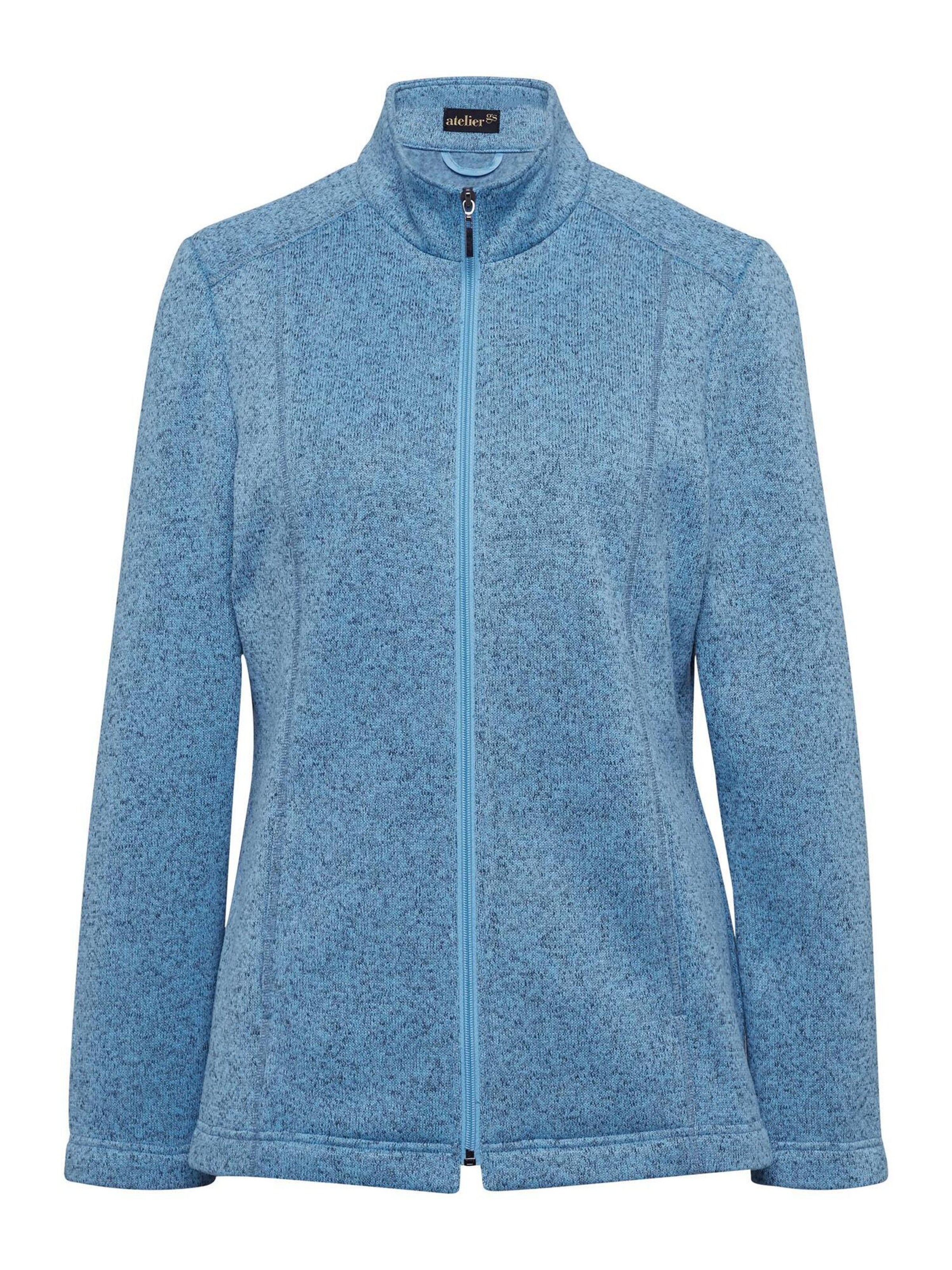 Goldner Fleecejacke in Blau: Vorderseite