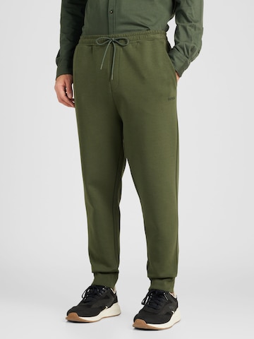 Effilé Pantalon 'Hadiko' BOSS Green en vert : devant