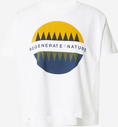Tricou KnowledgeCotton Apparel pe albastru închis / galben / alb, Vizualizare produs