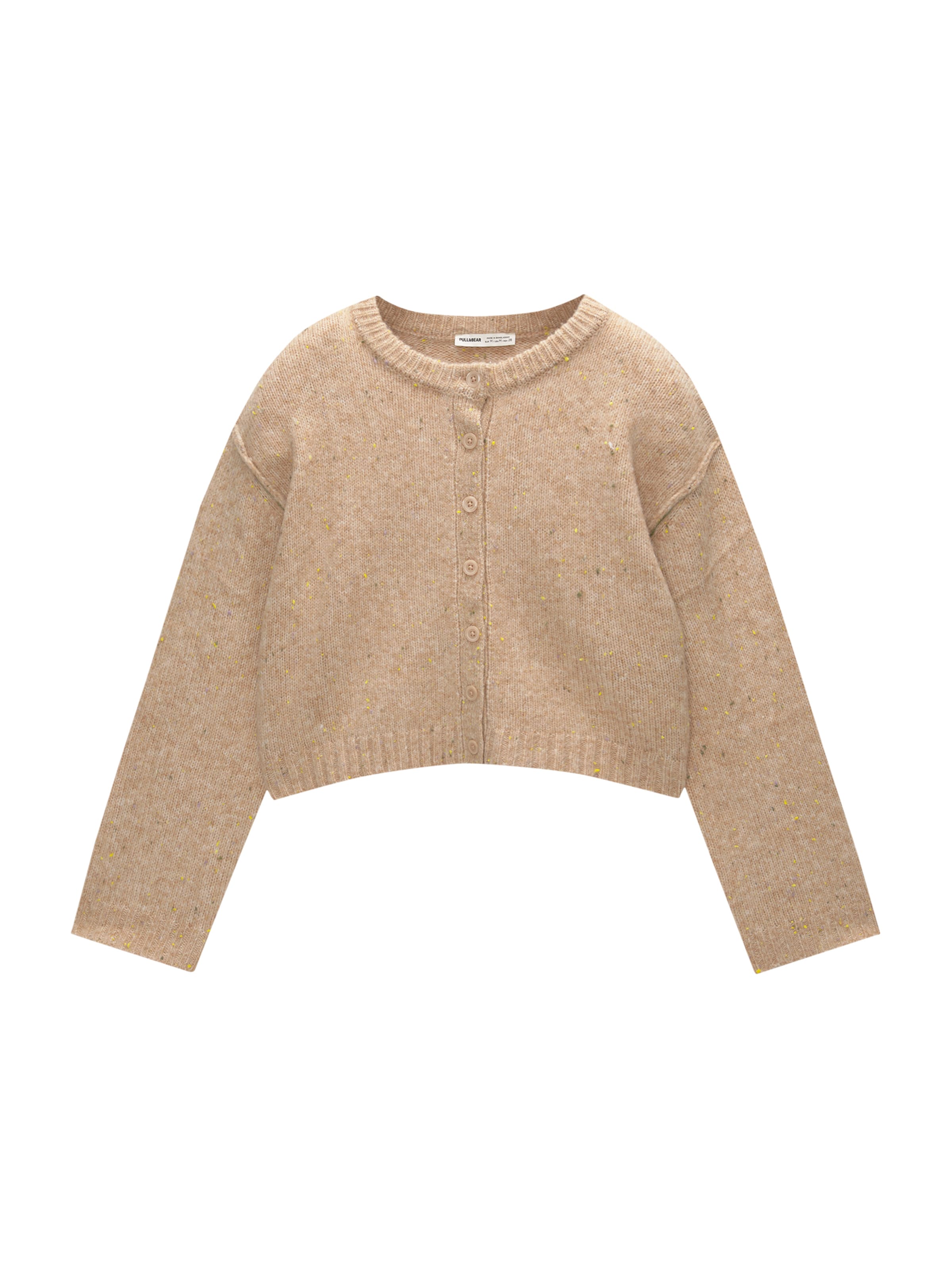 Pull&Bear Gebreid vest in Beige: voorkant