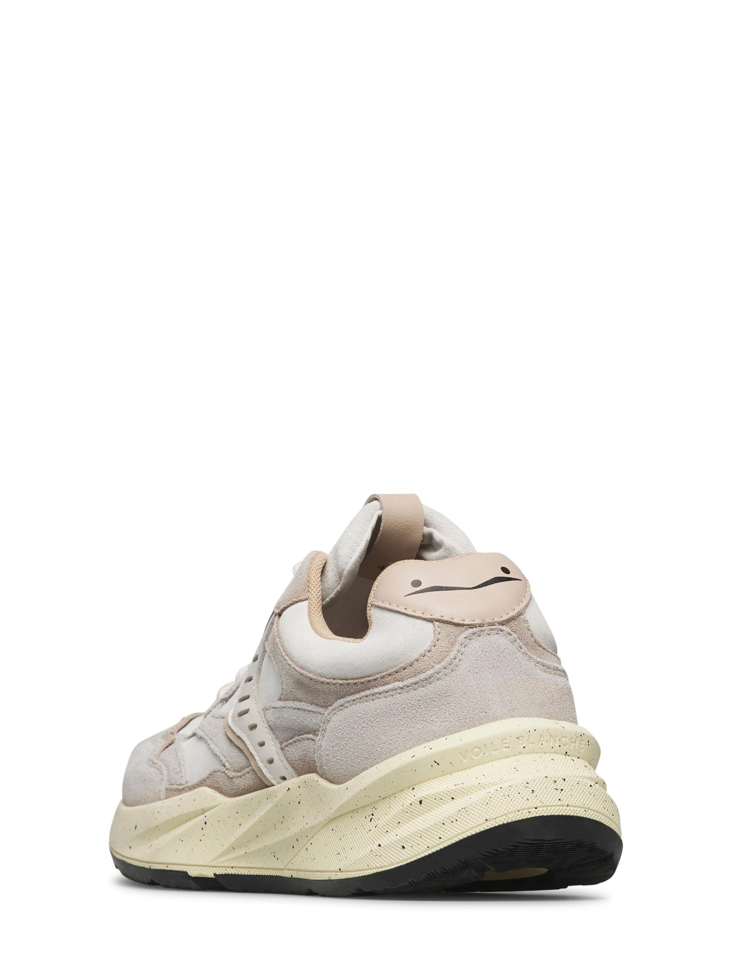 Baskets basses 'CLUB22.' Voile blanche en beige