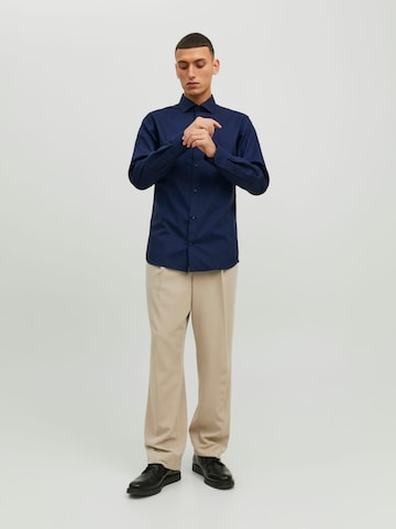 JACK & JONES Comfort fit Button Up Shirt 'Blaparker' in Blue