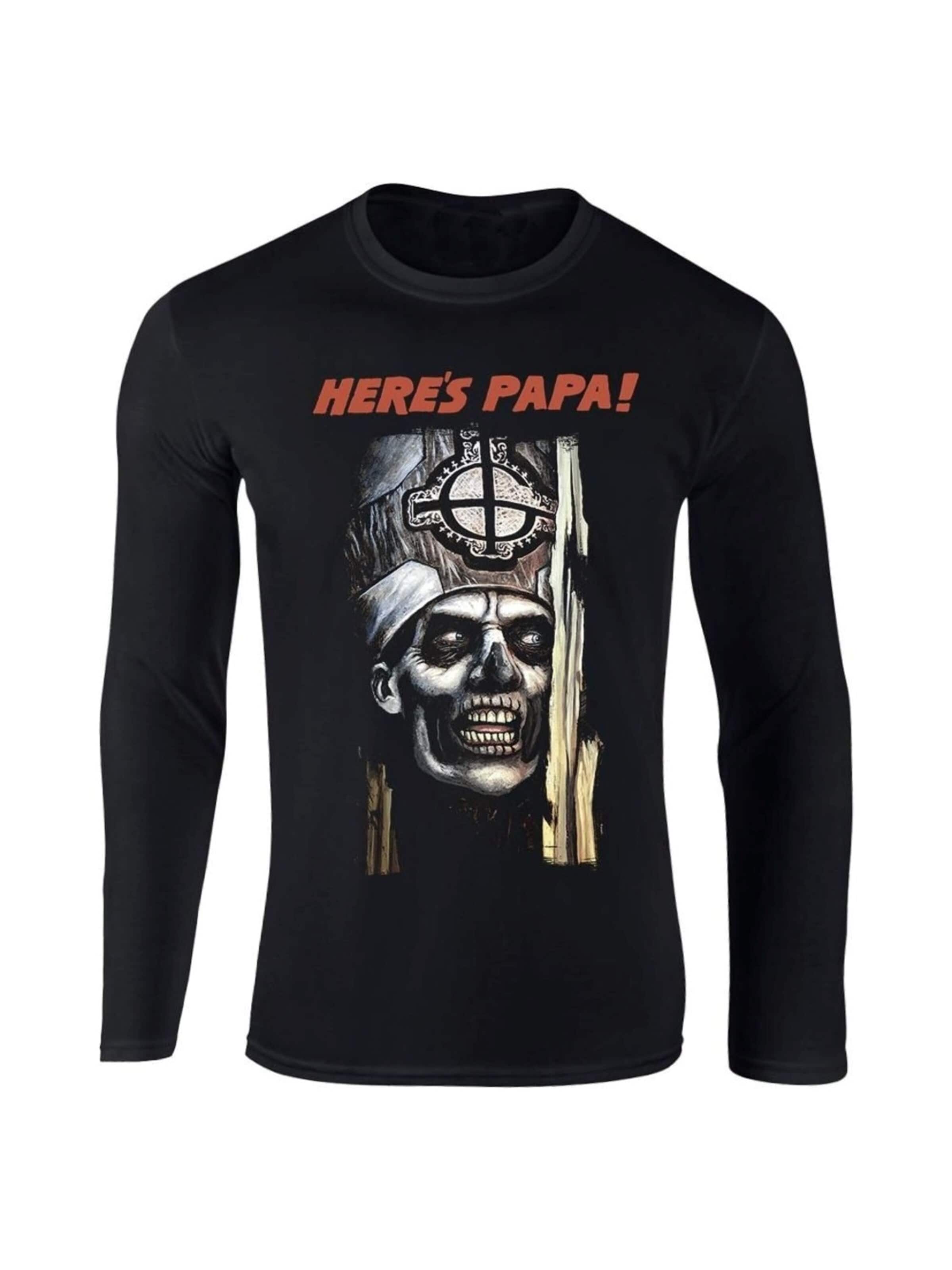 Ghost Shirt 'Ghost HereÂ´s Papa Longsleeve t-shirt' in Black: front