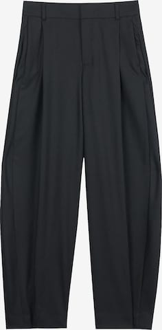 GOBI Cashmere Bügelfaltenhose 'Barrel-Leg Cashmere Pants' in Schwarz: Vorderseite