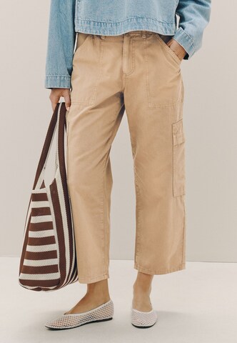 Wide Leg Jeans cargo Next en beige : devant