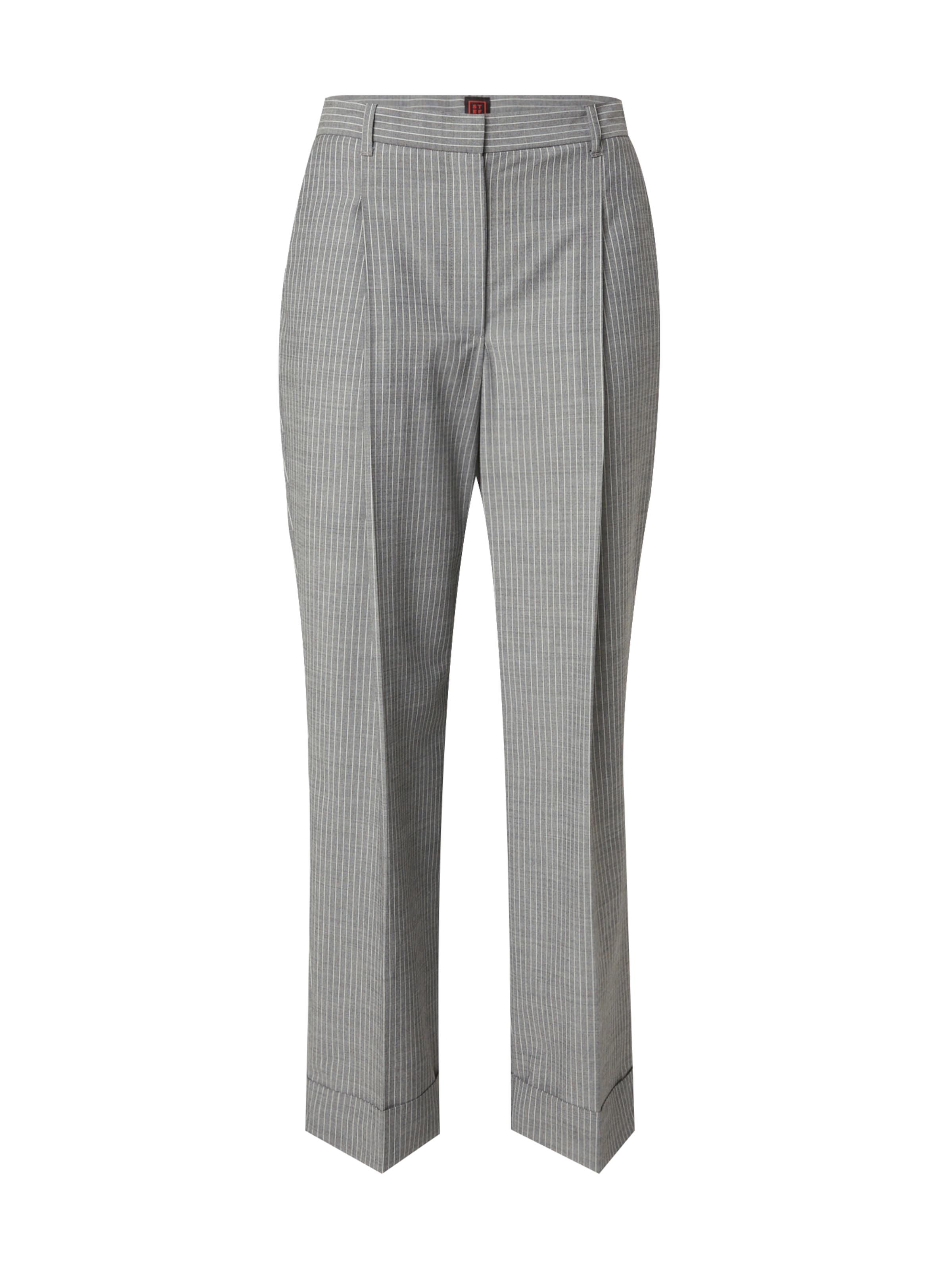 Stefanel Regular Pleat-front trousers in Grey: front