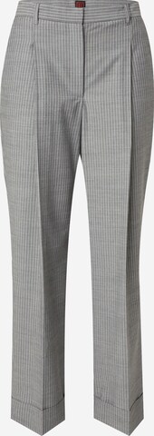 Stefanel Regular Pleat-Front Pants in Grey: front