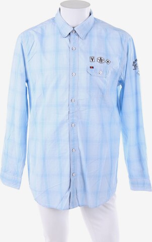 s.Oliver Button Up Shirt in XL in Blue: front