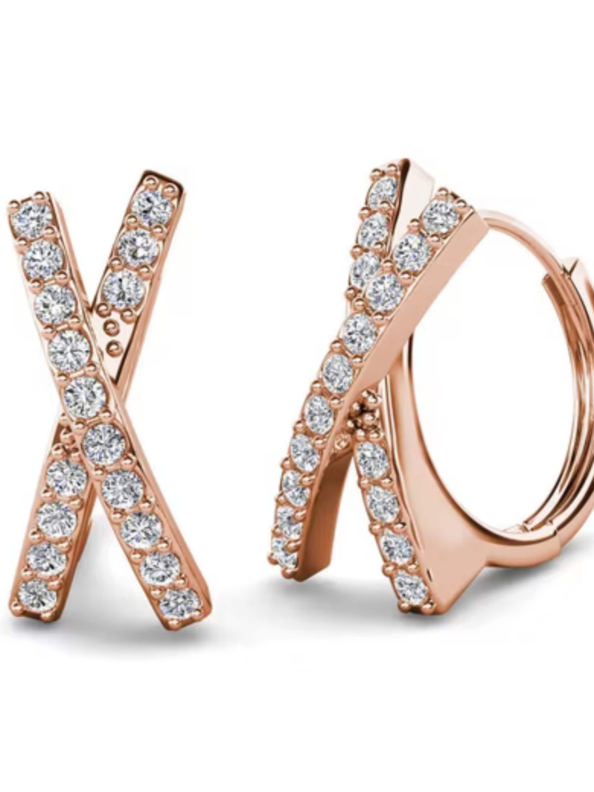 ROUGEMONT Jewellery Ohrringe 'Funkelnde Damen Creolen Ohrringe'‌‌‌‌‌ in Gold: Vorderseite