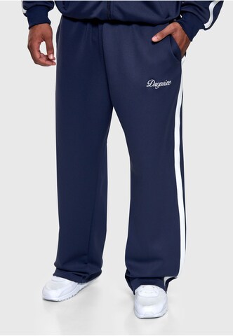 Dropsize Tapered Broek in Blauw: voorkant