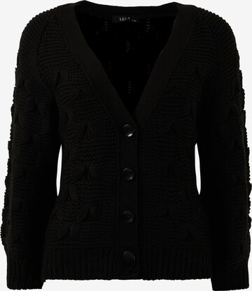 LELA Knit Cardigan in Black: front