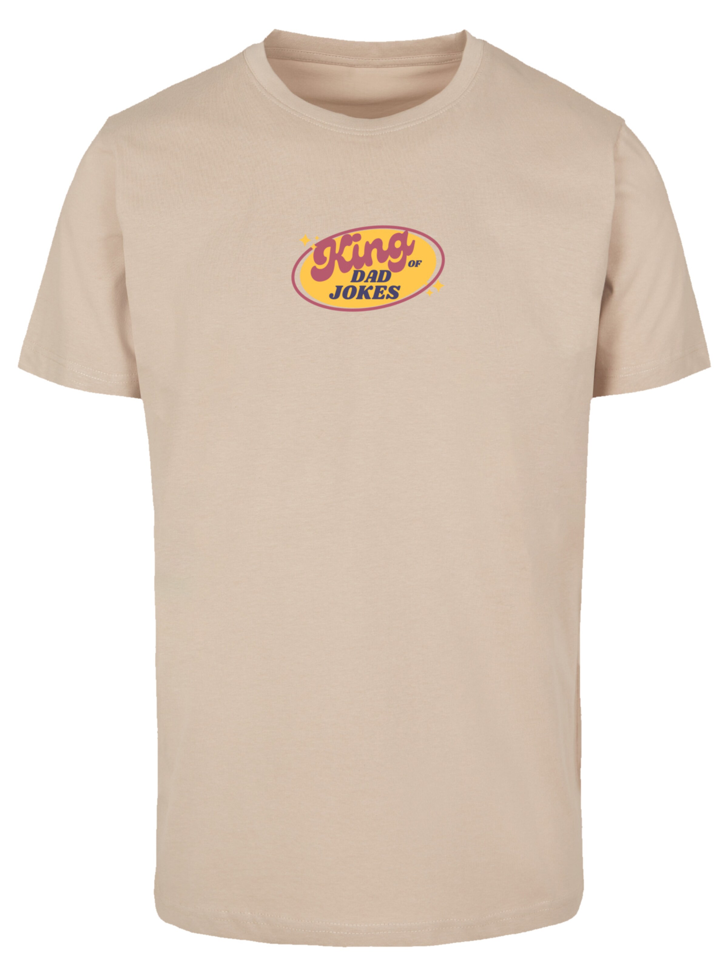 F4NT4STIC Shirt 'King of Dad Jokes Witziges Vatertagsmotiv' in Beige: front