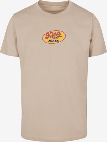 T-Shirt 'King of Dad Jokes Witziges Vatertagsmotiv' F4NT4STIC en beige : devant