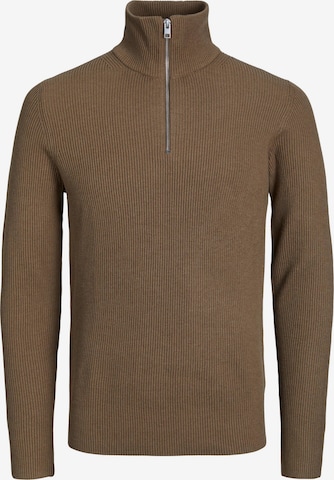JACK & JONES Sweater 'Perfect' in Brown: front