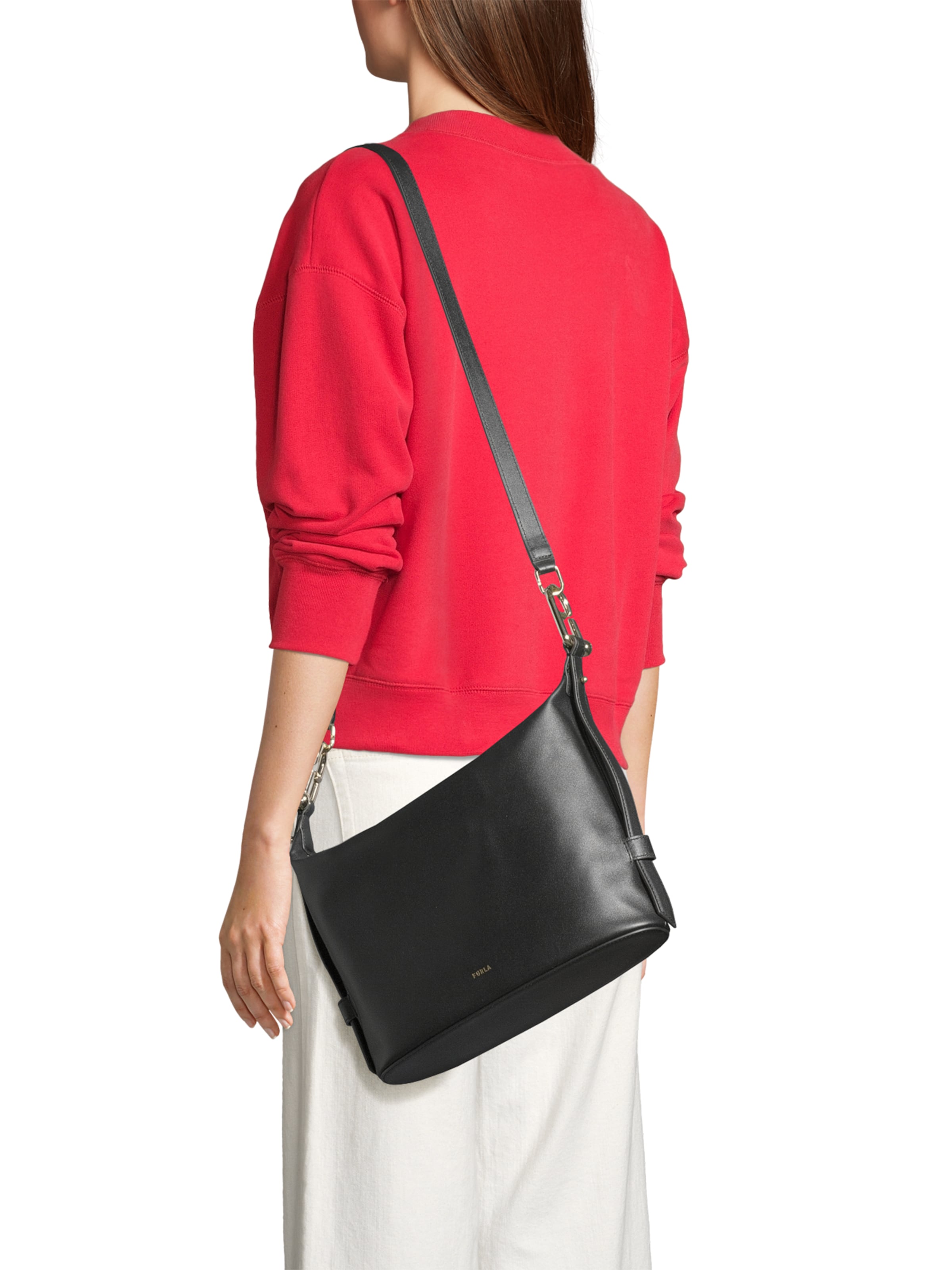 FURLA Taška cez rameno 'NUVOLA' - Čierna: predná strana