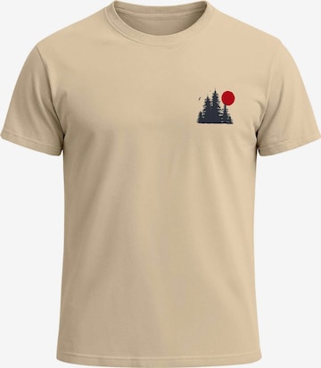 Neverless Shirt 'Waldkette Badge' in Beige: front