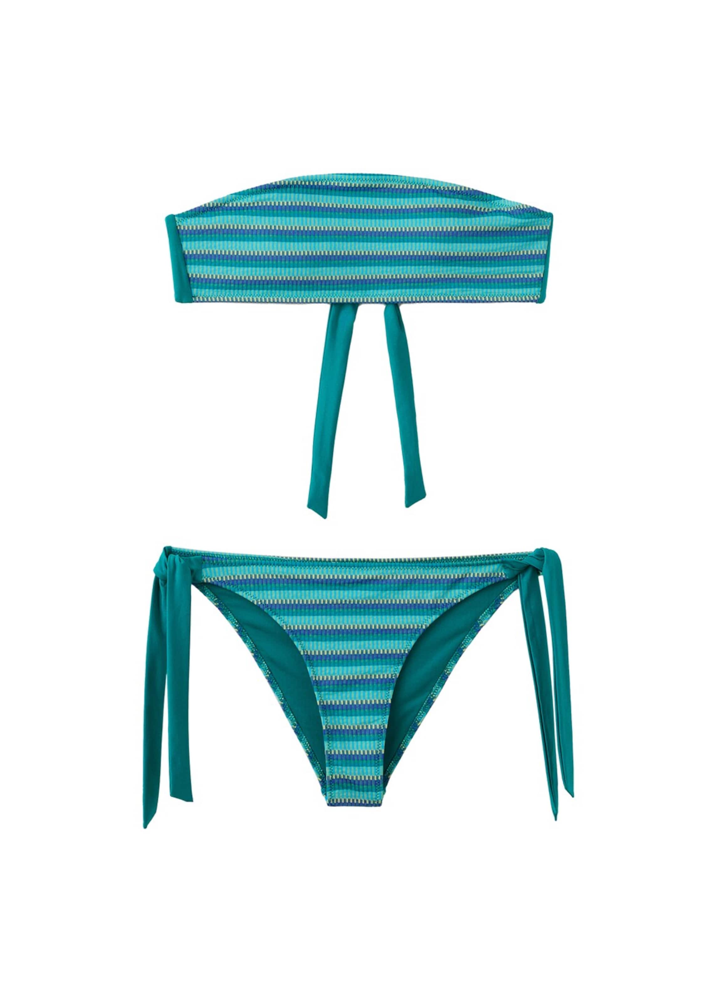 MANGO TEEN Bandeau Bikini 'Cris' in Green: front