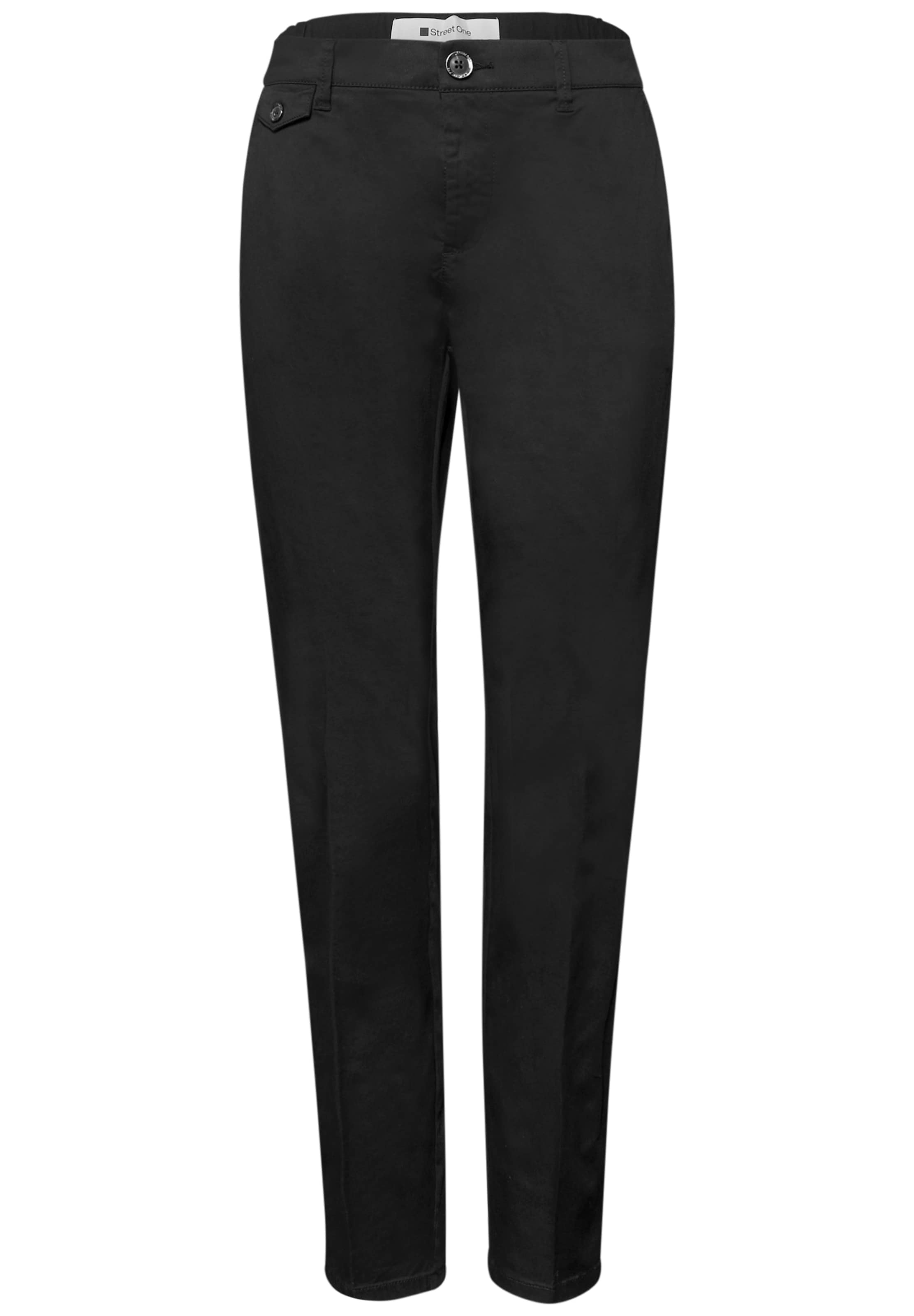 STREET ONE Slimfit Hose in Schwarz: Vorderseite