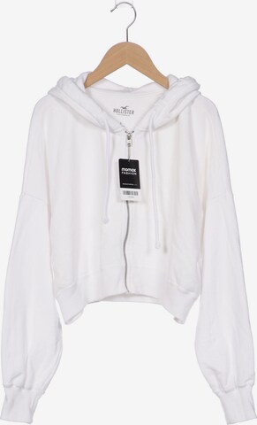 HOLLISTER Sweatshirt & Zip-Up Hoodie in S in White: front