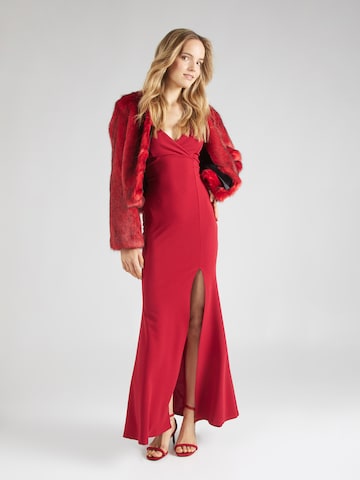 WAL G. فستان سهرة 'ARGENTINE' بلون أحمر