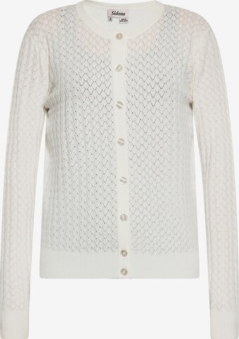 Sidona Knit Cardigan in White: front