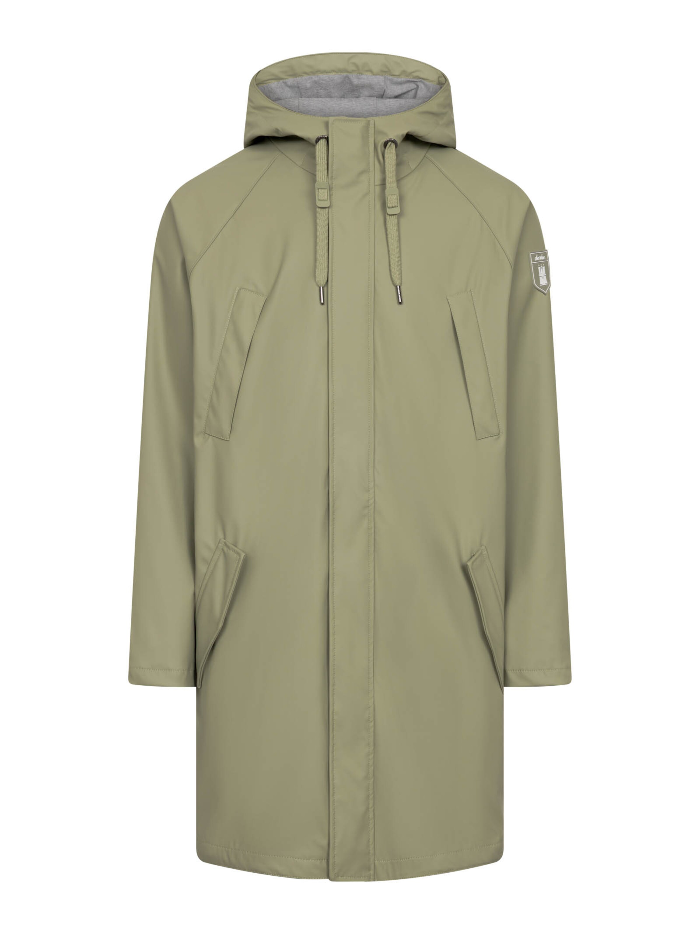Derbe Between-Seasons Coat 'Valby' in Green: front