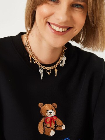 Bianco Lucci Sweatshirt in Zwart