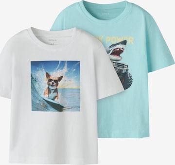 Maglietta 'NMMVOTO' di NAME IT in blu: frontale