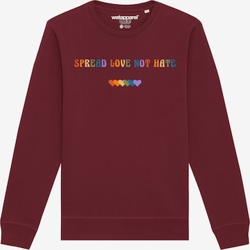 Watapparel Sweatshirt ' Spread Love not Hate ' in Rood: voorkant