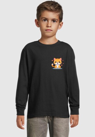 Merchcode Shirt 'Cute Cat' in Schwarz: Vorderseite