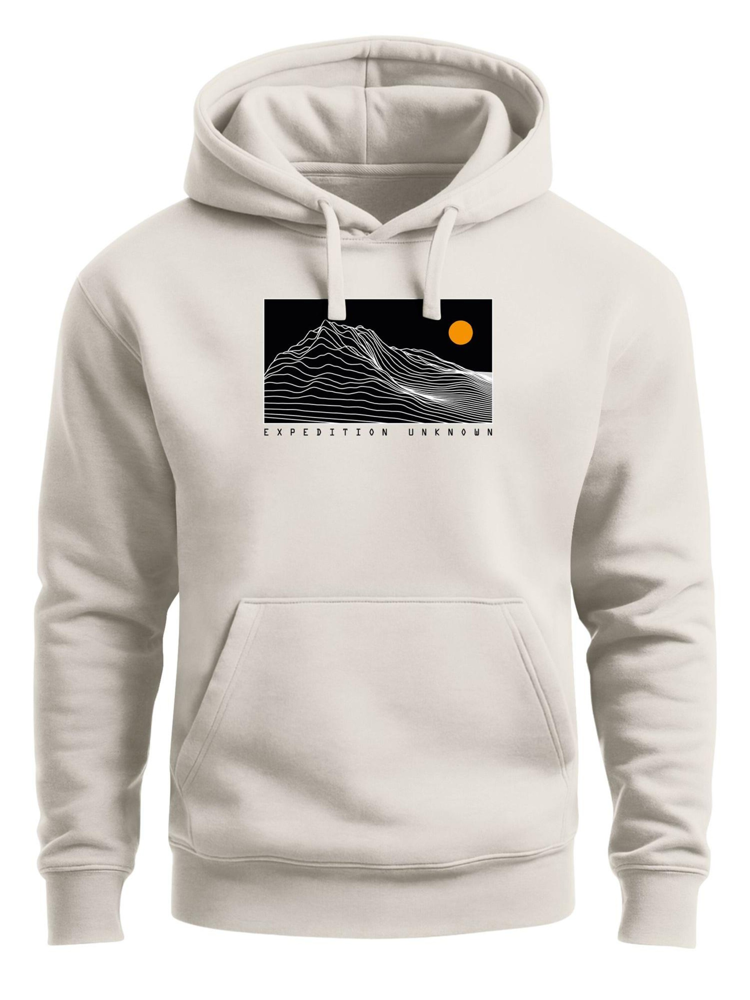 Neverless Sweatshirt 'Expedition Unknown' in Beige: front