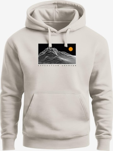 Neverless Sweatshirt 'Expedition Unknown' in Beige: front