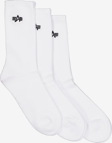 ALPHA INDUSTRIES Socks in White: front