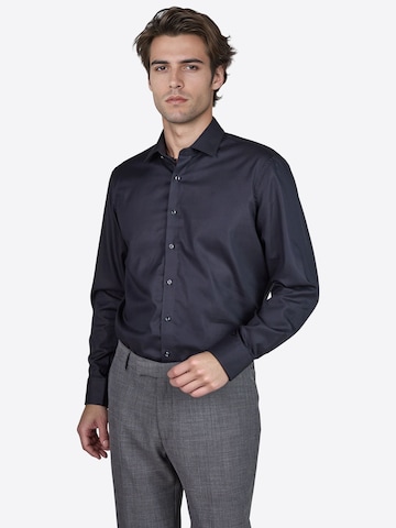 PIERRE CARDIN Regular Fit Hemd in Schwarz: Vorderseite