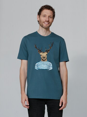 Maglietta ' Hirsch ' di Watapparel in blu: frontale
