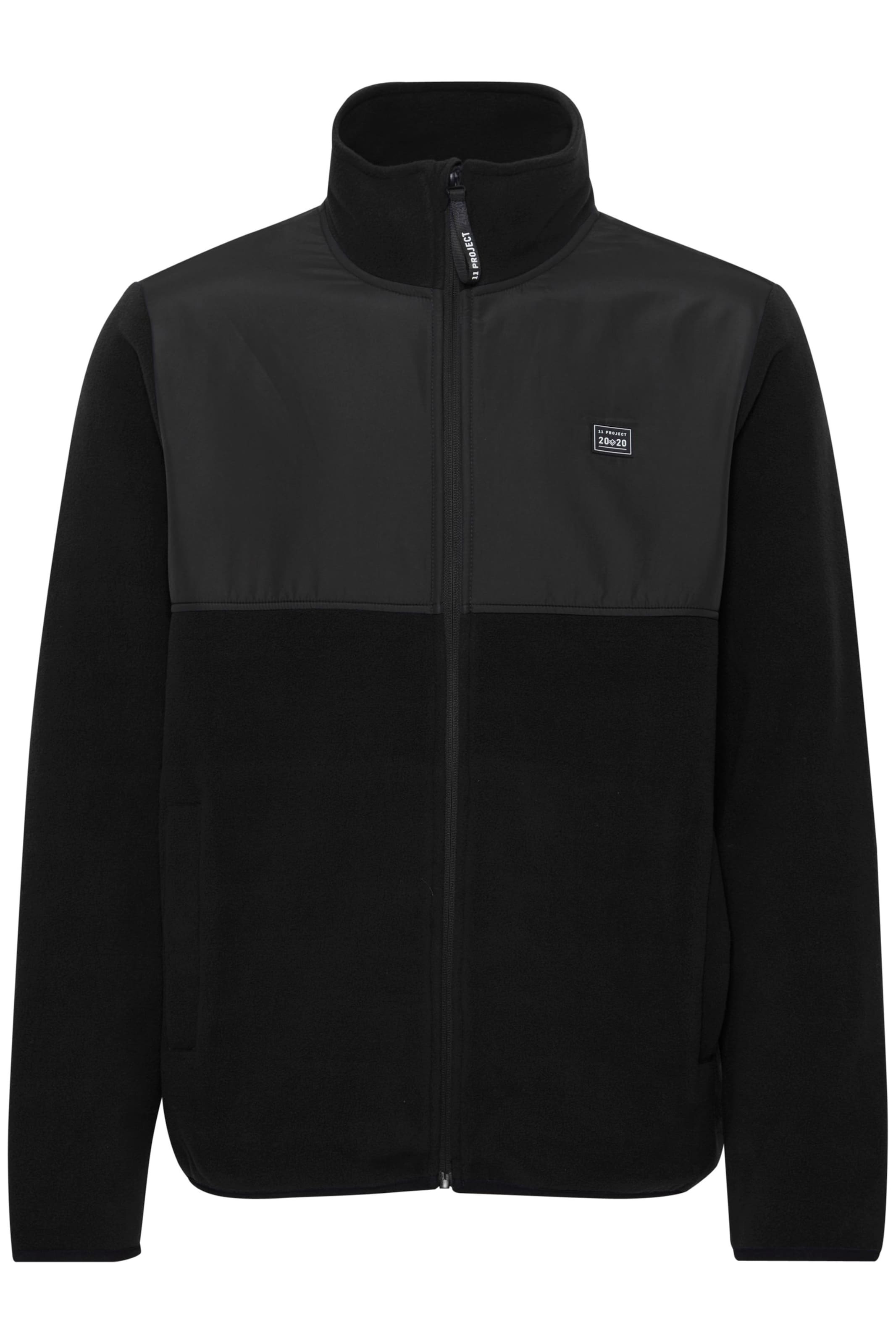11 Project Fleece jas 'Dexton' in Zwart: voorkant