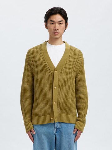 SELECTED Knit Cardigan in Green: front