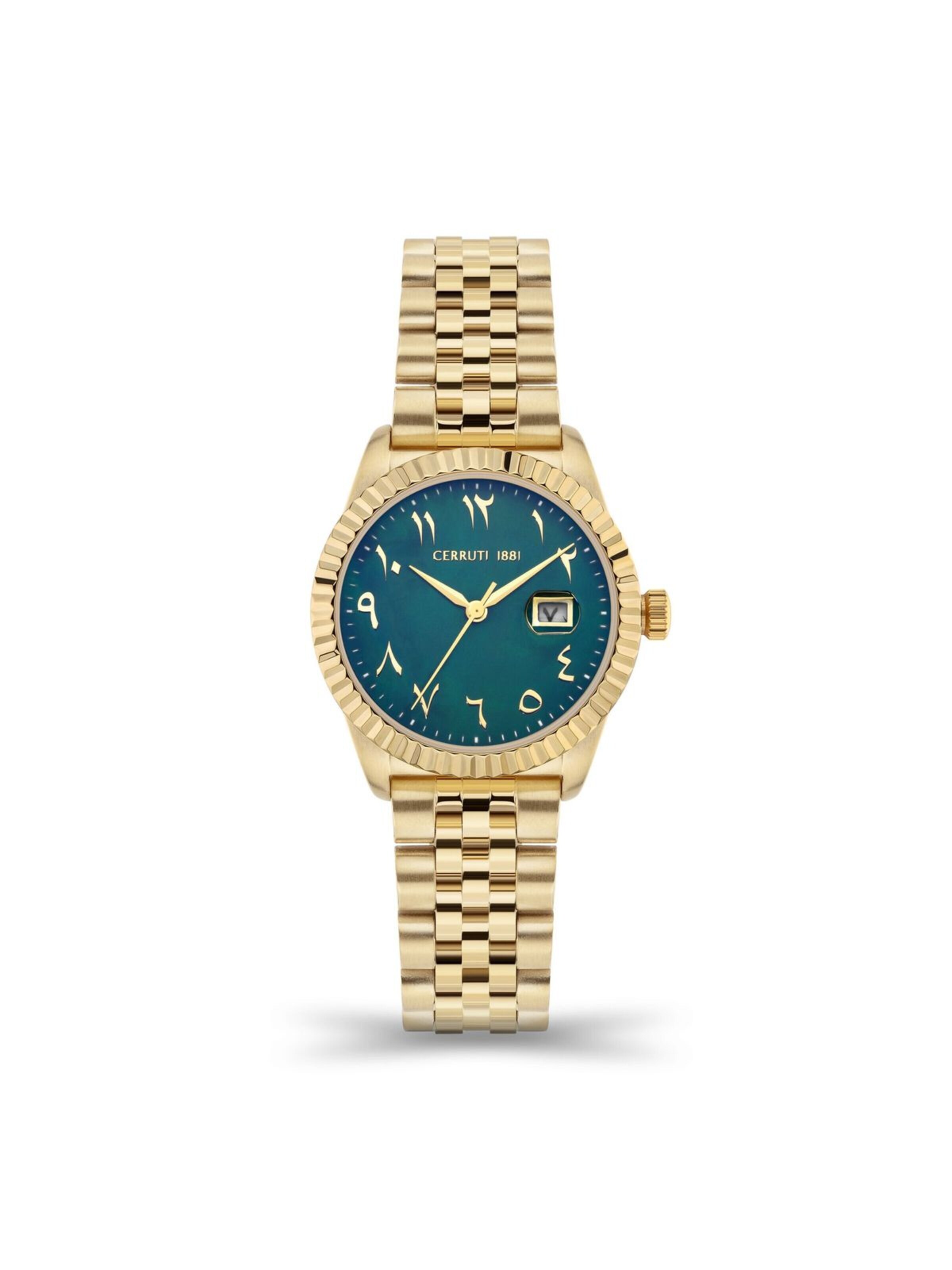 Montre à affichage analogique 'Cerruti 1881 - Date watch Chienti - Quartz watch movement - Watch case width: 36 mm' CERRUTI 1881 en vert : devant