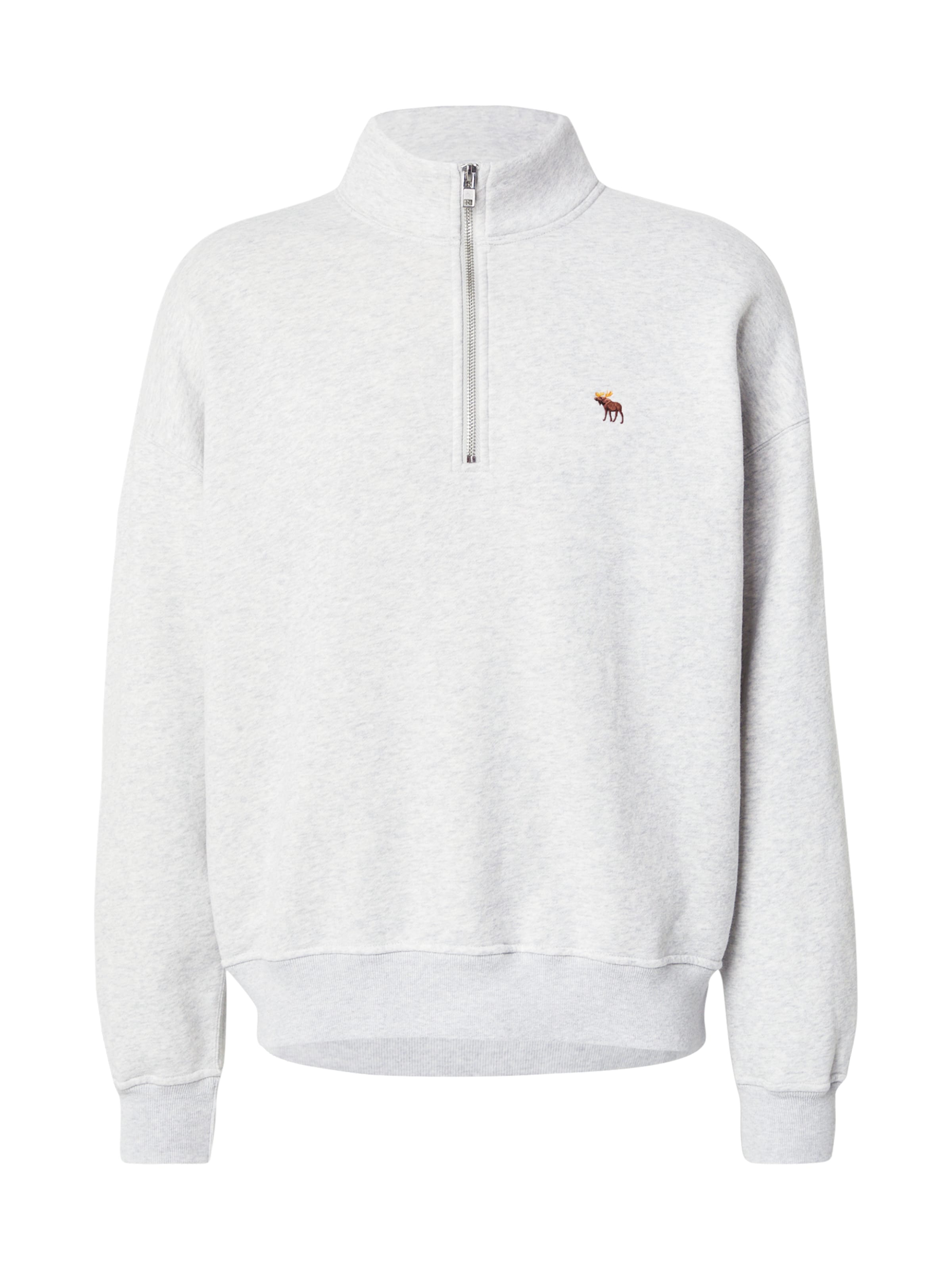 Abercrombie & Fitch Суичър в сиво: отпред