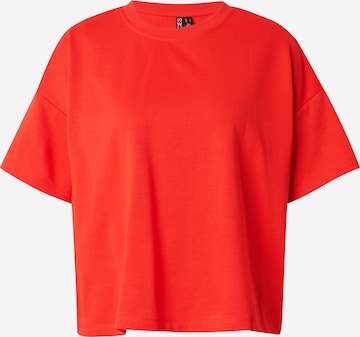 Felpa 'CHILLI' di PIECES in rosso: frontale