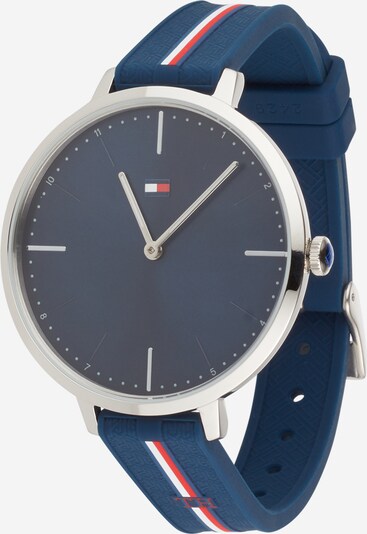 TOMMY HILFIGER Uhr in navy / rotmeliert / silber / weiß, Produktansicht