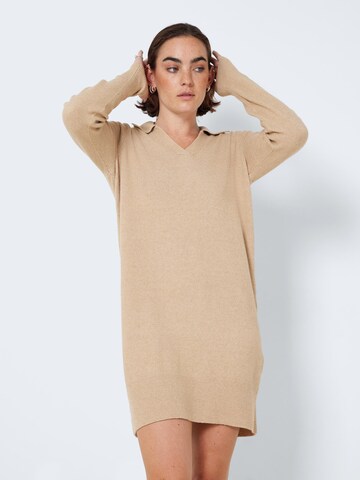 Noisy may Knitted dress in Beige: front