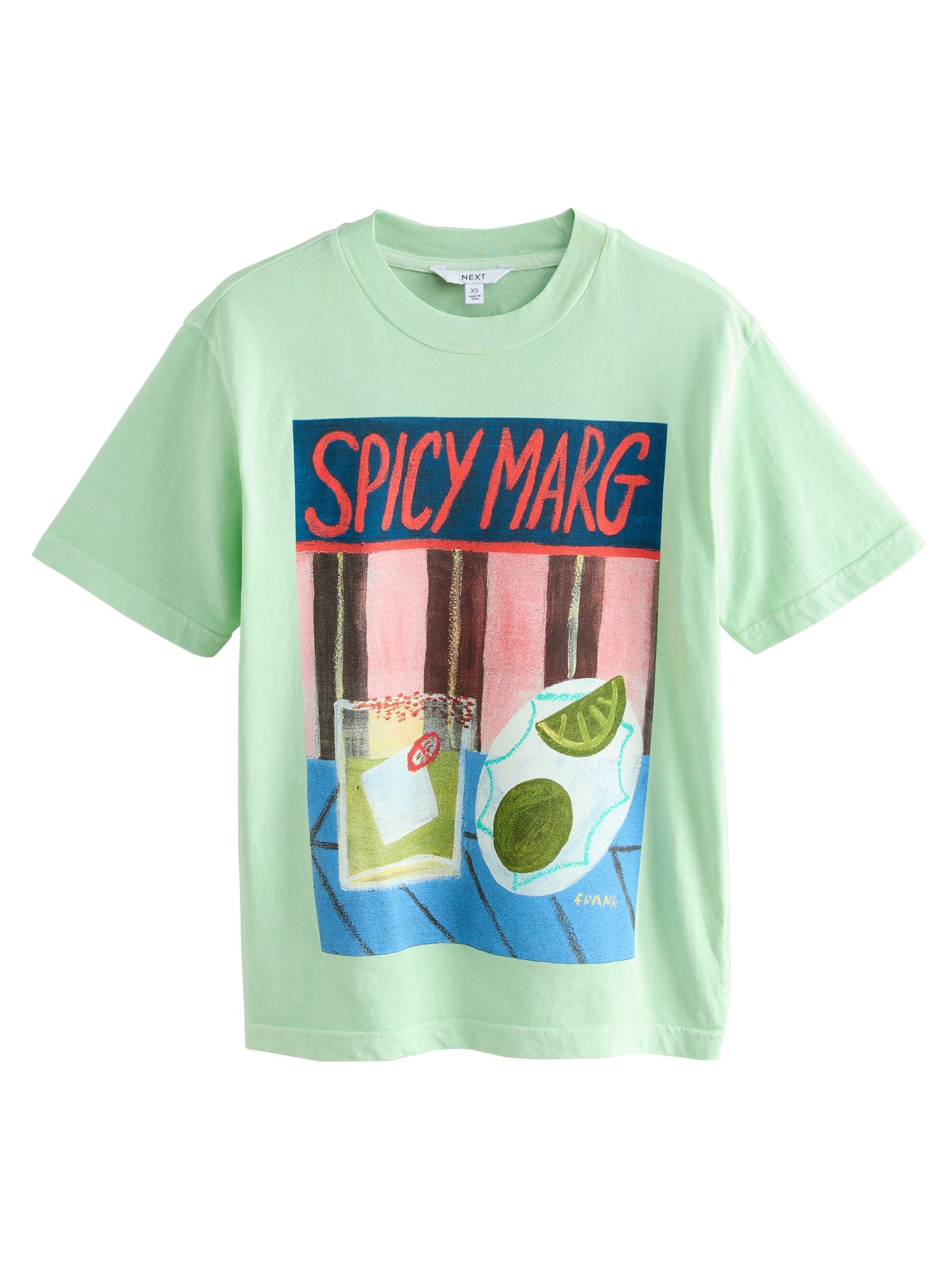 Tricou 'Spicy Margarita' de la Next pe verde: față